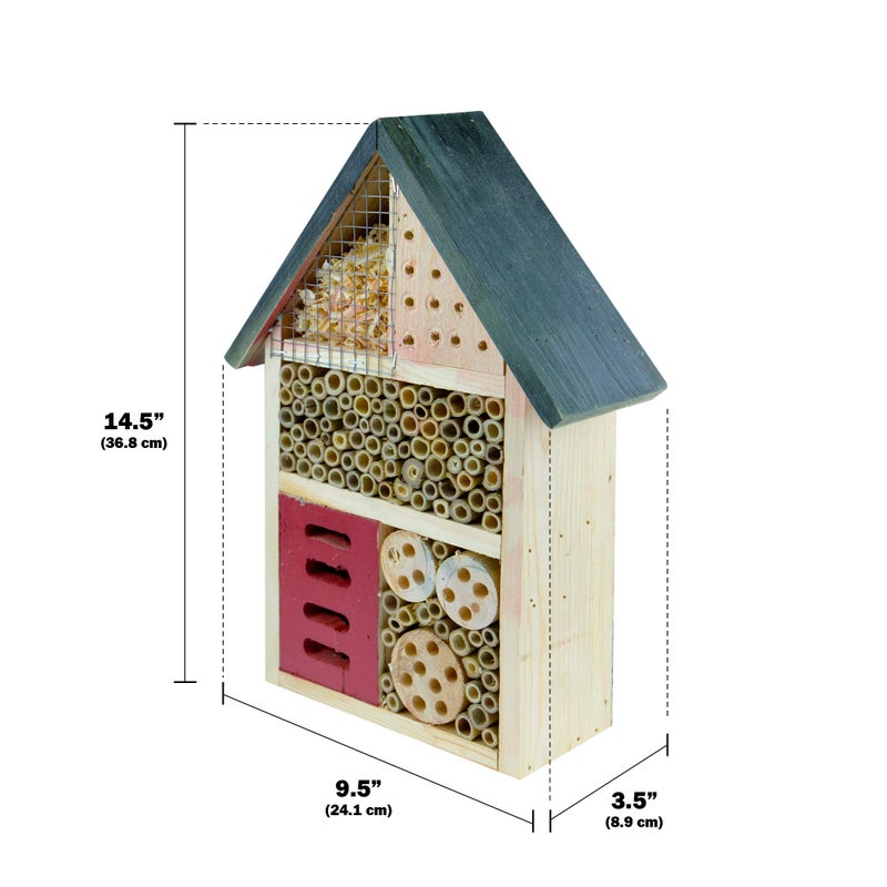 CLEVER GARDEN بيت الحشرات الخشبي الذكي للحديقة، موطن طبيعي للحشرات يجذب النحل، والفراشات، والخنافس، والمزيد، متوسط - Image 2